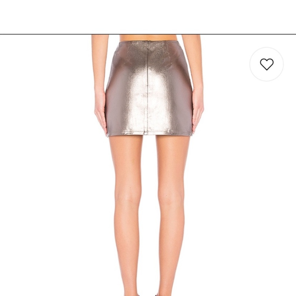 Lovers + Friends Back To Basics Mini Skirt Silver Metallic - Picture 4 of 8